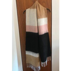 Banana Republic Colorblock Fuzzy Oversized Blanket Scarf Large